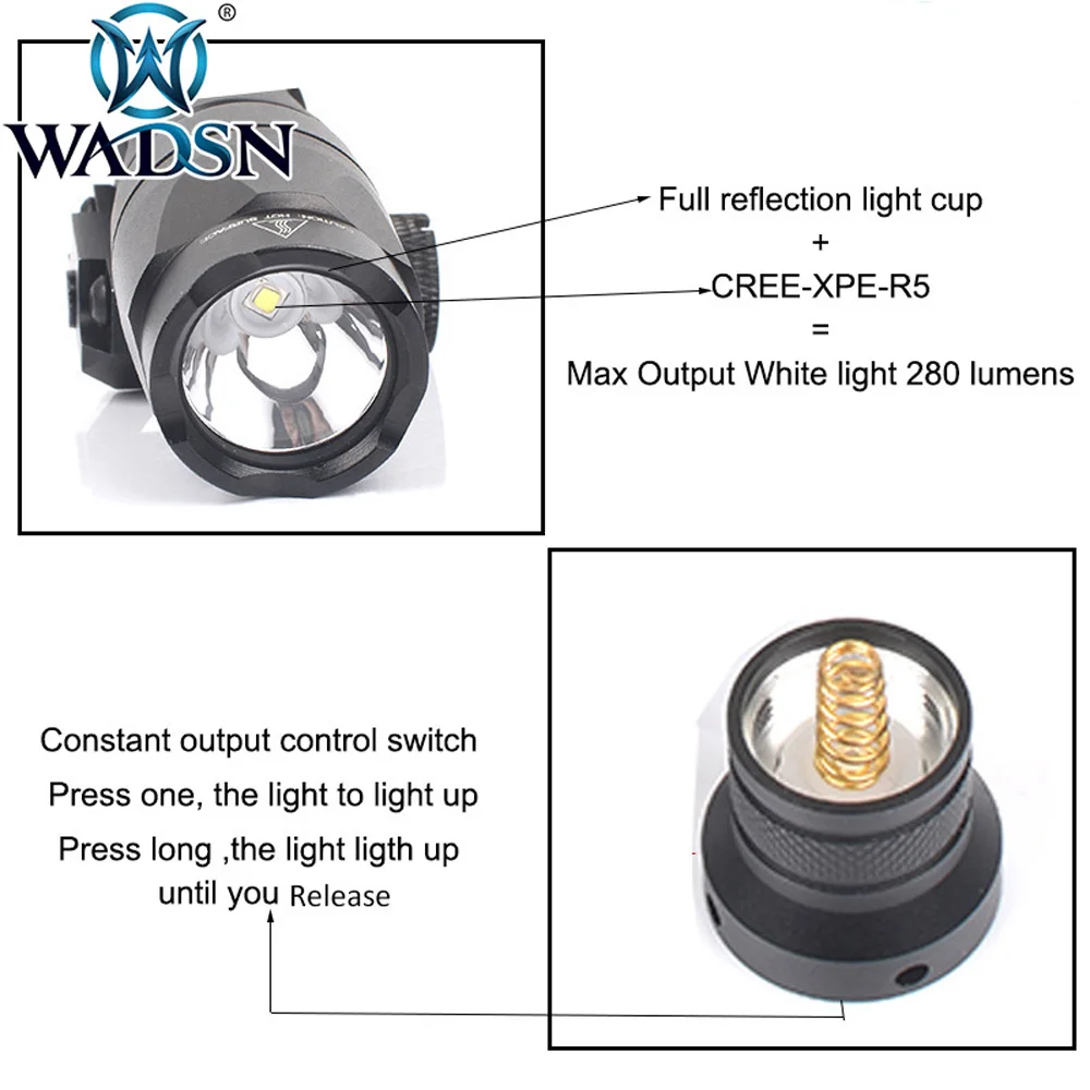 WADSN страйкбол Скаут охота свет M300A мини Arme пистолет свет M300 дистанционный двойной переключатель тактический фонарь WEX191 подсветка для оружия