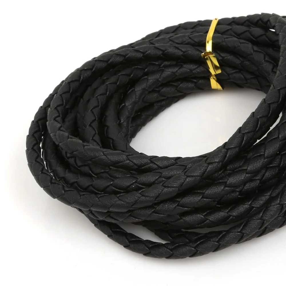 5 мм(4 м), 6 мм(3 м) круглый плетеный шнур из искусственной кожи веревка для DIY Мода ремесло ювелирных изделий делая сумки для ожерелий одежды аксессуары