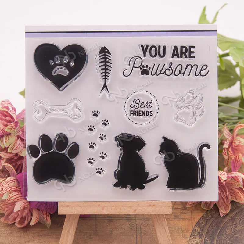 

KLJUYP Dog and Cat Transparent Clear Silicone Stamp/Seal for DIY scrapbooking/photo album Decorative clear stamp sheets