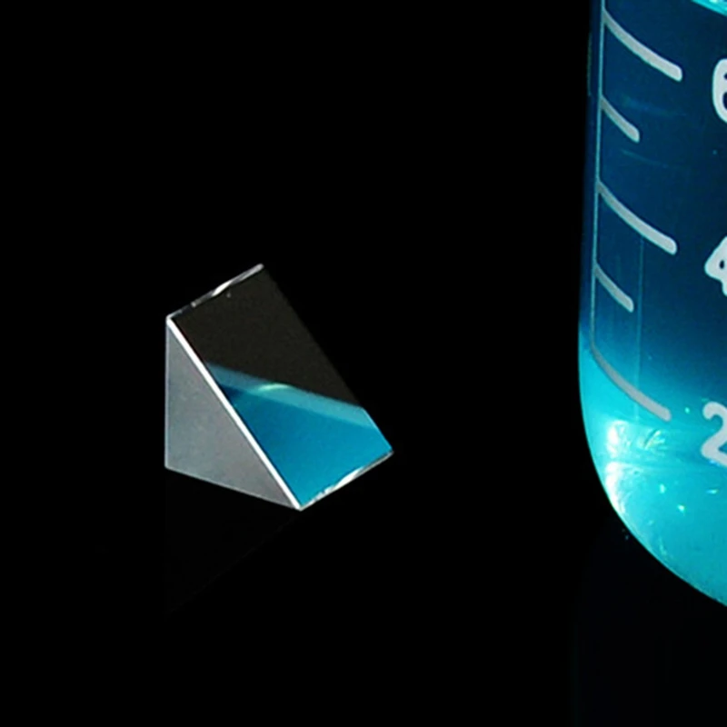 

New Optical Glass Triangular Prisms Right Angle Isosceles Prisms Lens Optical K9 Glass Material Testing Instrument 10*10*10mm