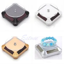 Solar Showcase 360 Turntable Rotating Jewelry Watch Ring Phone Stand Display