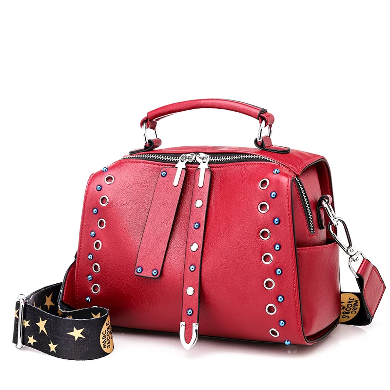 

Fashion 2019 spring rivet women's bag retro pu leather handbag ladies handbags fashion small bag shoulder bags drop shopping