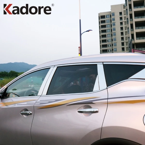 Для Nissan Murano 2015 2016 2017 2018 нержавеющая сталь автомобильное Окно B столб молдинг