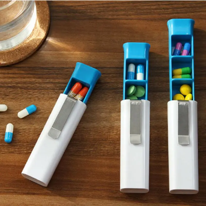 

Portable Three-section Pill Box Creative Portable Mini Travel Small Pill Box Plastic Boxes For Medication Pill Storage Supplies