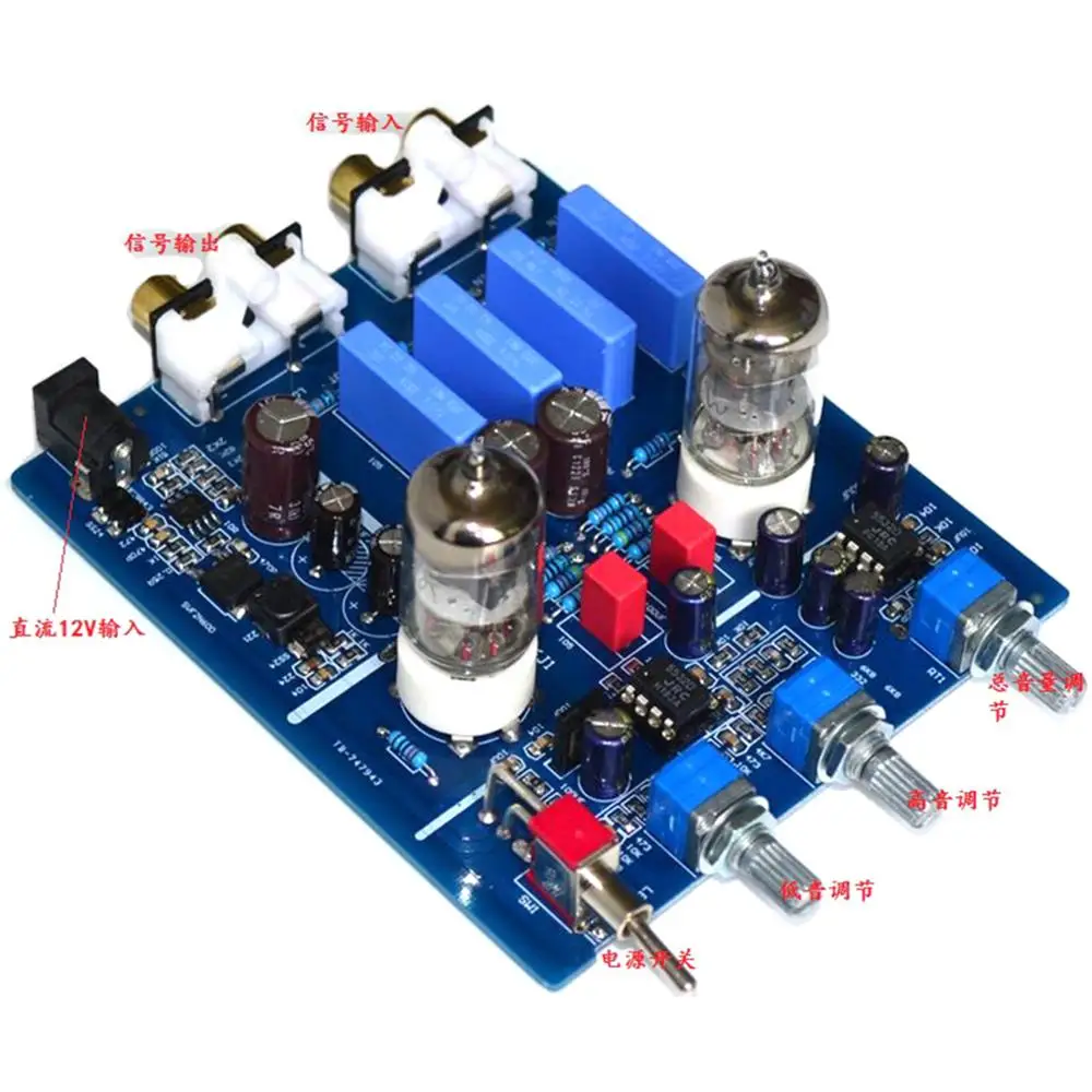 

6J1 Tube Fever HIFI Bile Preamp with High and Low Sound Adjustment HIFI Audio Amplifier Preamplifier Biard YJ443