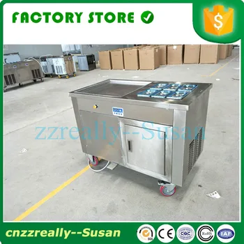 

220V/110V Pan fried ice cream roll machine single square pans,Thai fry ice cream roll machine ship to your home