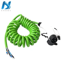 Khons EVSE 16A тип 1 SAE J1772 вилка с TUV пружинный спиральный кабель 16 футов электрический автомобиль EV зарядная станция разъем