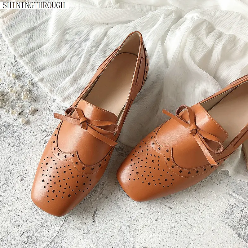 

2019 New women shoes low heels genuine leather slip on casual shoes office summer spring shoes