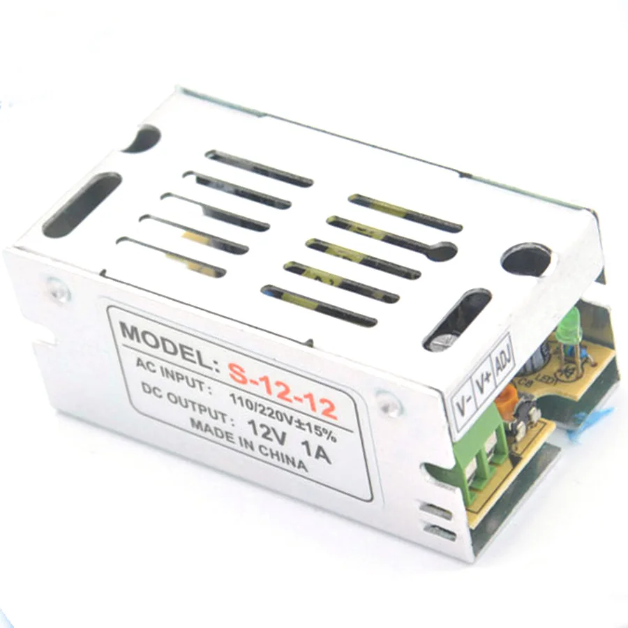 DC 12 V блок питания Переключение преобразования 1A W СВЕТОДИОДНЫЙ Драйвер