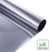 50x200 см Односторонний оконный фильм, самоклеящаяся зеркальная Защита от бликов контроль конфиденциальности Стекло оттенок, светоотражающий блокирующий свет Солнечная пленка