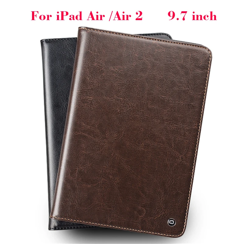 

For iPad Air 2 Real Genuine Leather case ultra-slim Wallet Stand case Cover Shell For Apple iPad Air/Air 2 Protective Stand Skin