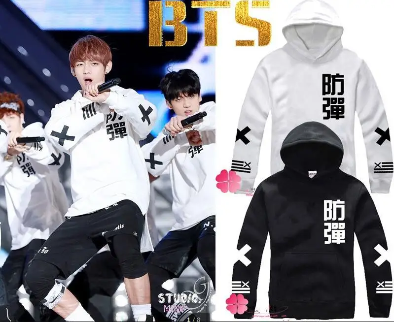 Image Kpop BTS BTS bulletproof youth club relieving wool wool crew neck sweatshirt hooded sweatshirts coat jacket BTS BTS children