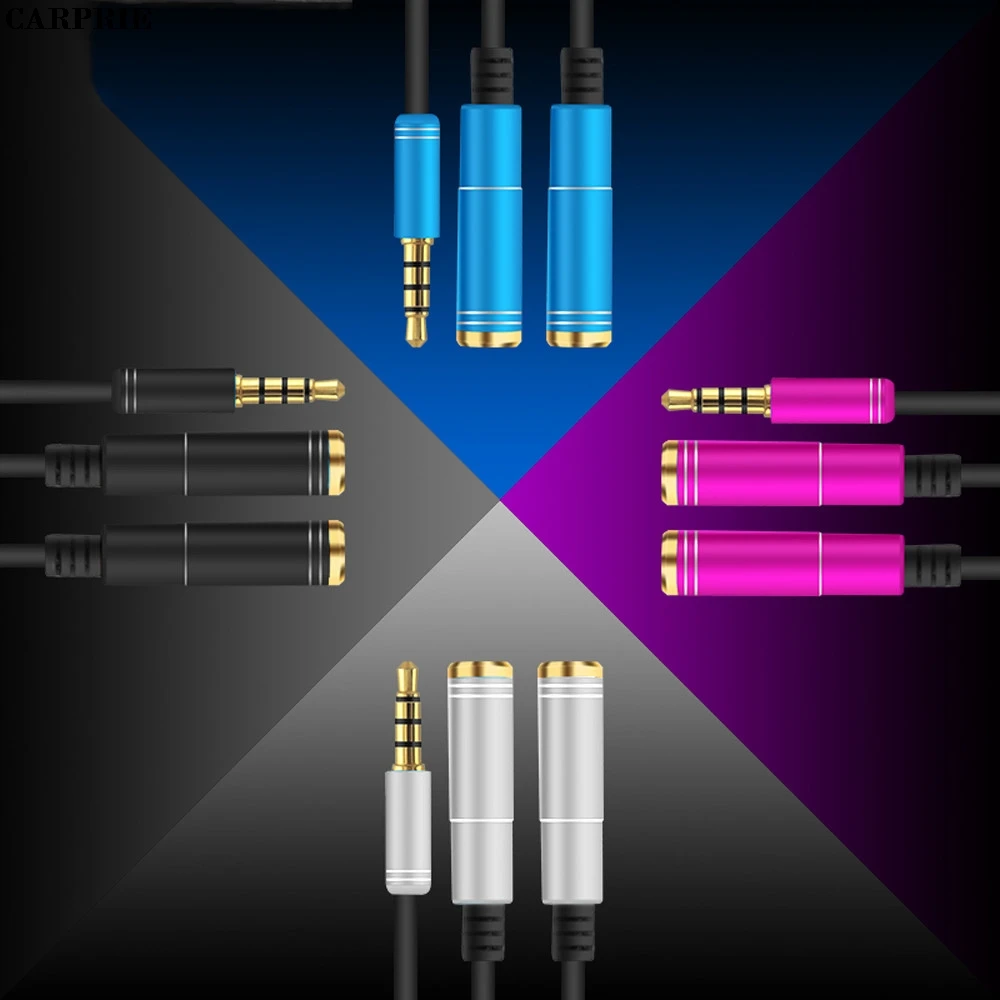 Carprie 3 5 мм 1 до 2 Dual Y Splitter кабель адаптера наушники для наушников крутые MP3 Tablet