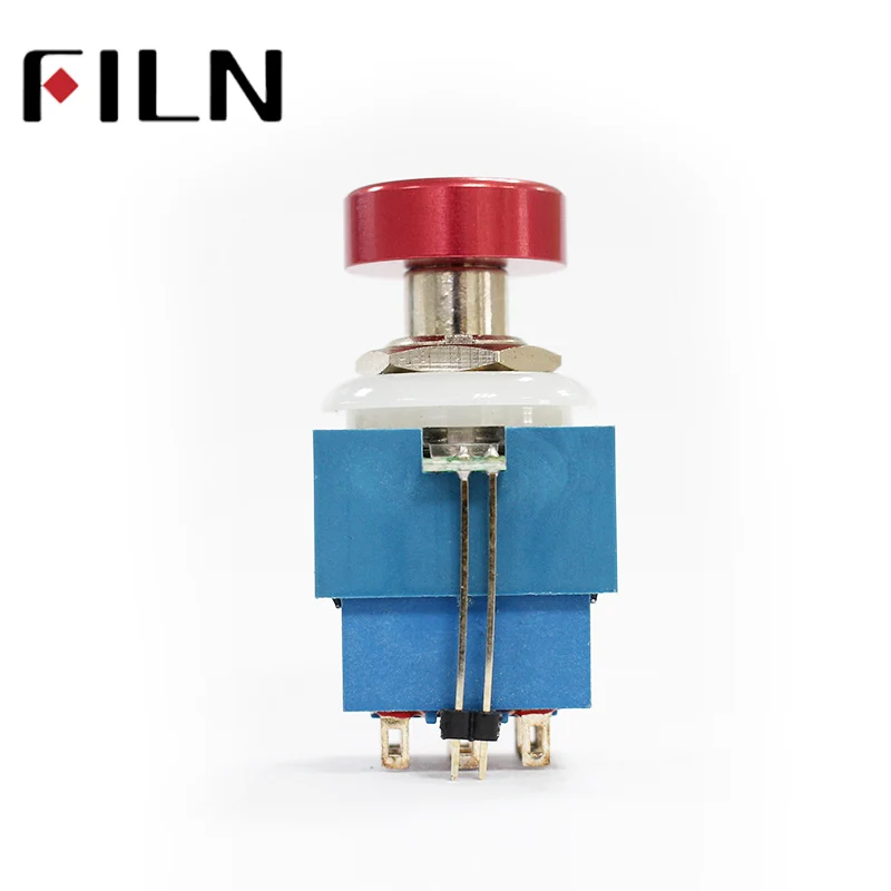9 pin ring light alumunin cap Guitar Effects Pedal Box Stomp Foot Latching 3PDT Foot Switch Padel switch (2)