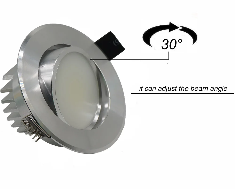 Новое поступление Led Cob направленный с подсветкой 9 w Светодиодный точечный светильник для крепления заподлицо светодиодные лампы AC90-260v или 12 V CRI85 в серебряном корпусе+ светодиодный драйвер UL и CE