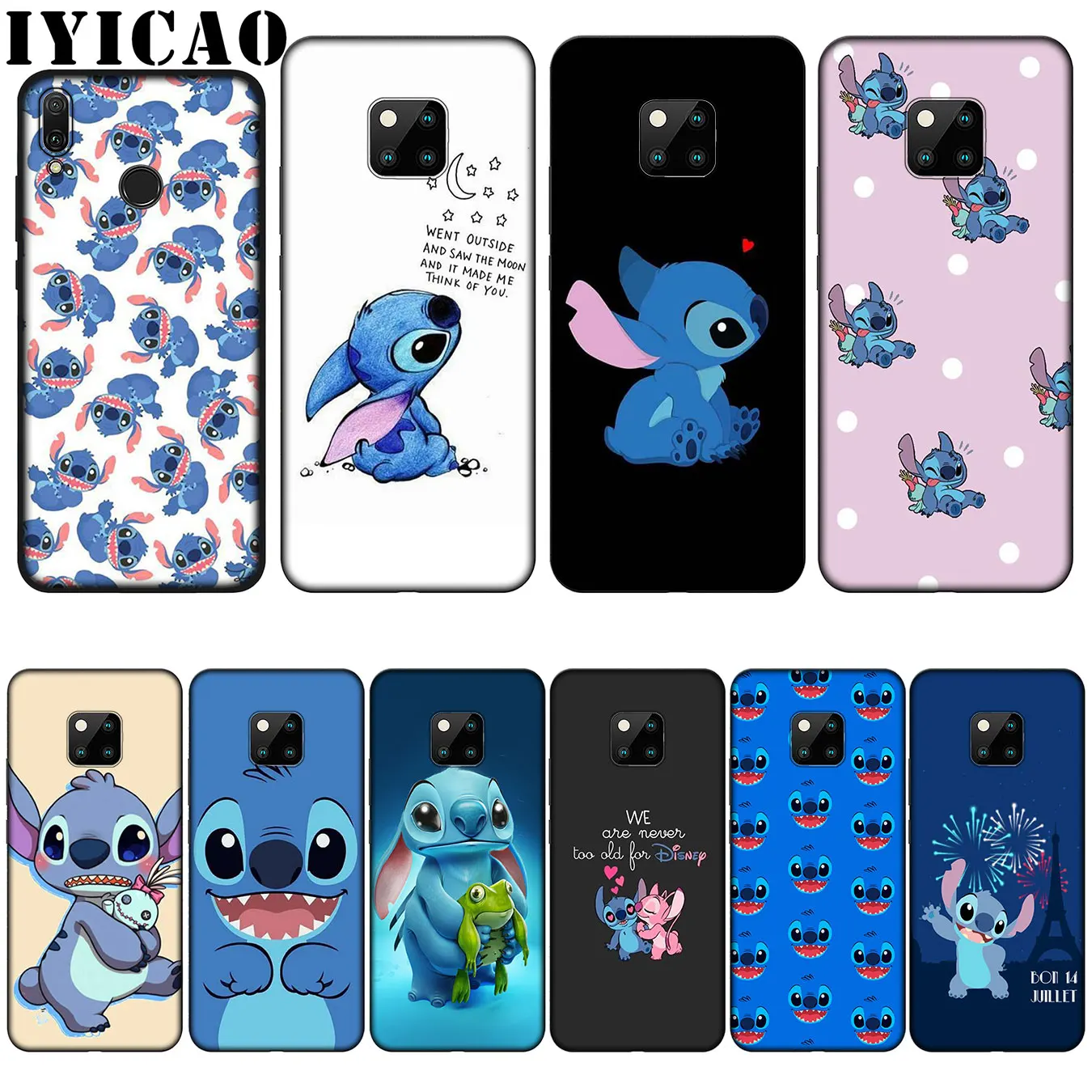 IYICAO милые мультфильм Стич силиконовый мягкий чехол для huawei Nova 3 3i 2i коврики 20 10 Pro