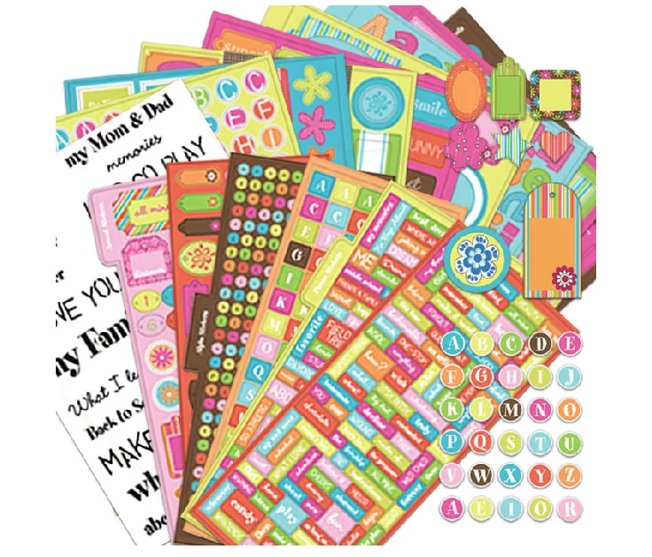 1125 Pieces Scrapbooking Embellishment Sticker , Chipboard Collection