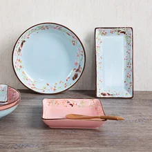 Домашняя керамика стейк в западном стиле Прямоугольные пластины посуда креативные фруктовые блюда тарелки для завтрака