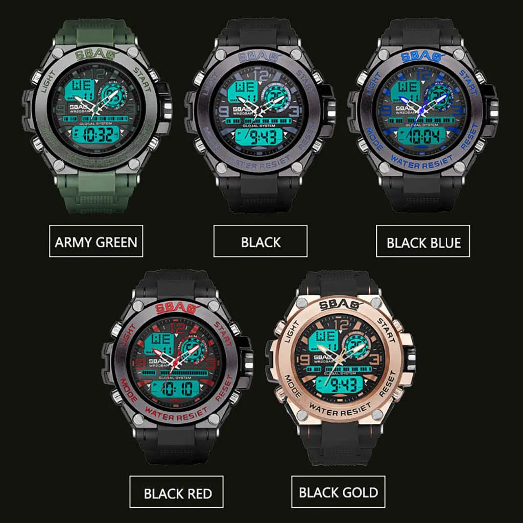 

Multi Function Large Dial Round Double Display Special Forces Sports Men's Watch