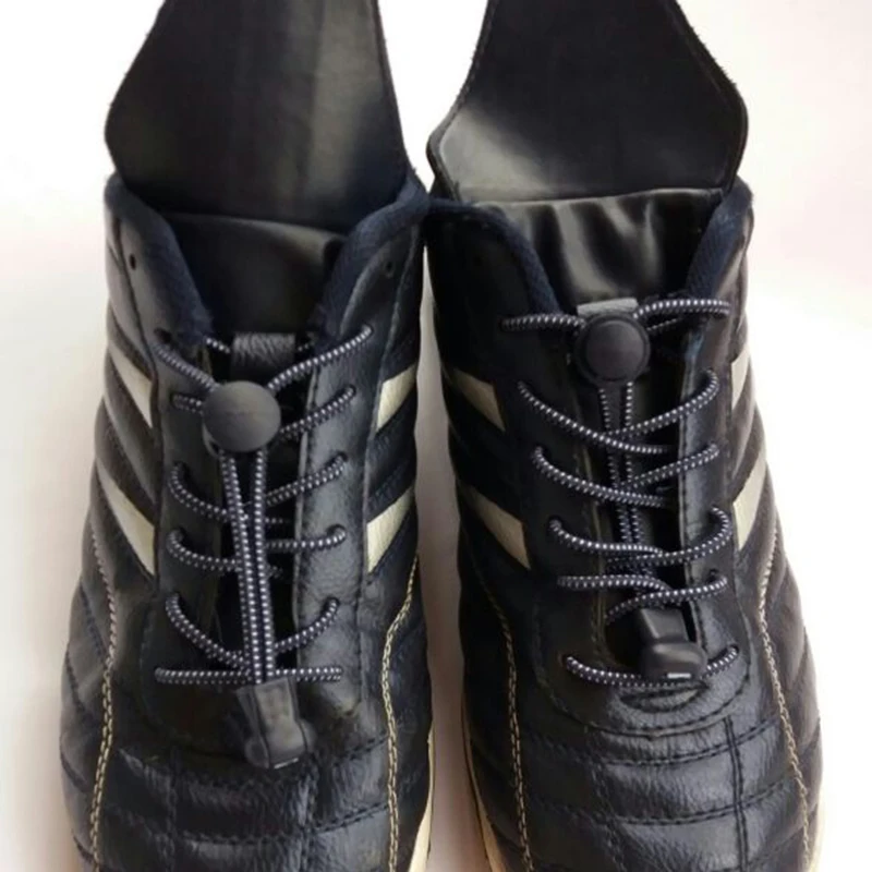 Fashion No Tie Shoelace Stretching Lock lace 11 colors a pair Of Locking Shoe Laces Elastic Sneaker Running Shoelaces
