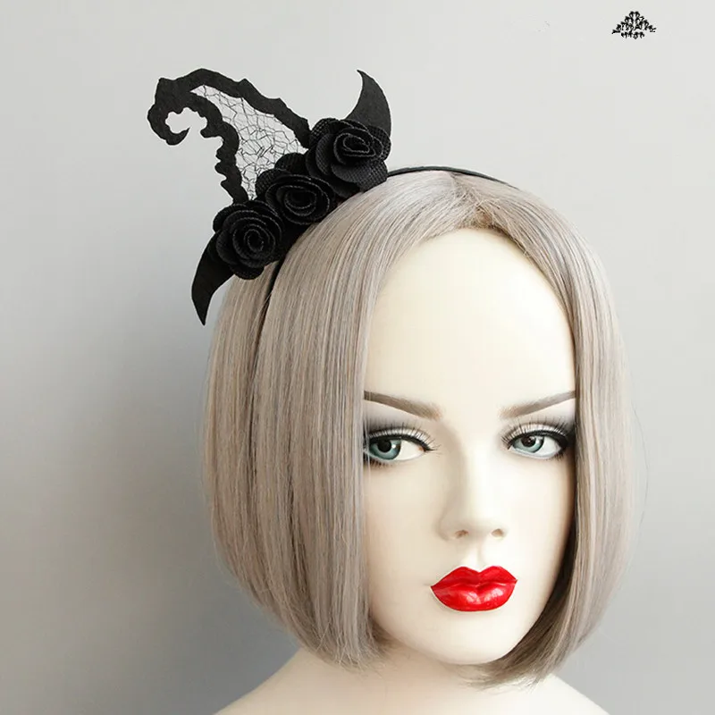 

Halloween Girls Headband Hair Accessories Party Headband Black Costume Party Creative Witch Hat Role play Head Accessories