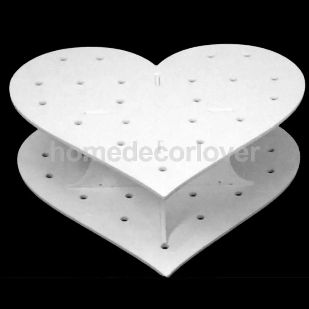 

15 Holes Acrylic White Heart Shape Cake Pop Lollipop Display Stand Holder