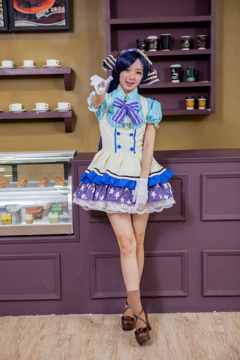 Японское аниме Любовь Живая Конфета горничная униформа Lovelive Nozomi Tojo косплей