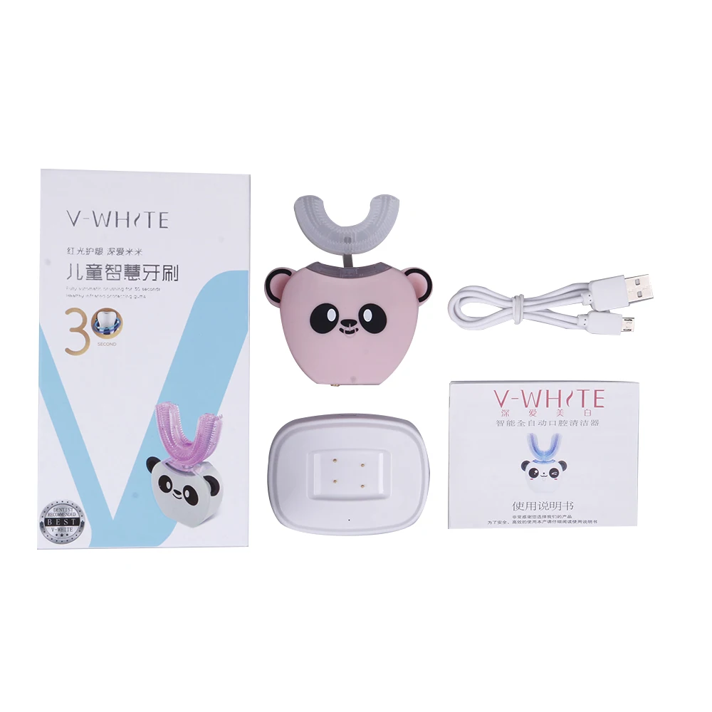 

8-17 Age 360 Degrees Automatic Sonic Electric Toothbrush For Children Kid U Type 4 Mode Tooth Brush USB Charging Tooth Whitening