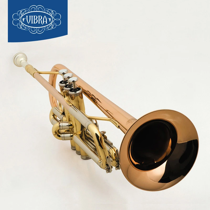 VIBRA Professional Beginner B Flat Gold Lacquer Bach Trumpet Trompeta