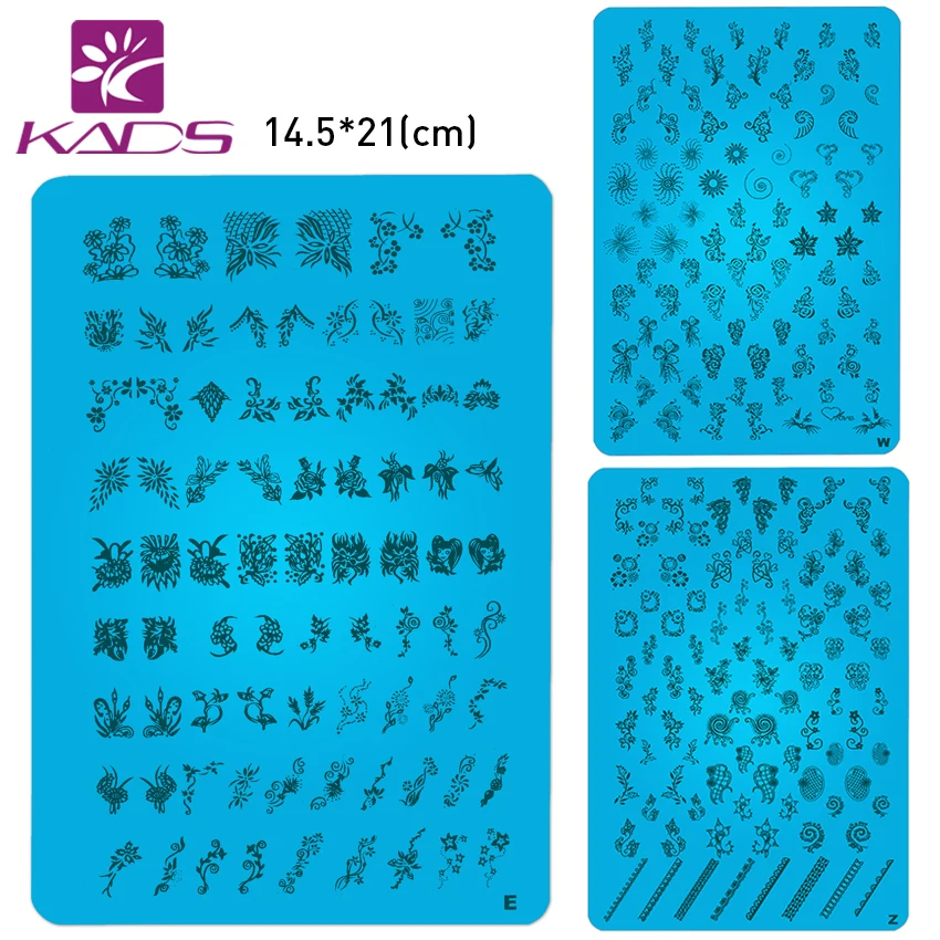 

NEW A-T Series 10pcs/LOT XL Medium Size Stamp Stamping Image Konad Plate Print Nail Art Large BIG Template DIY for nail plate