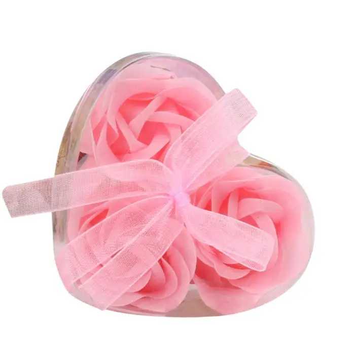

3Pcs beautiful Heart Scented Bath Body Petal Rose Flower Soap Wedding Decoration Best Valentine's Gift 10