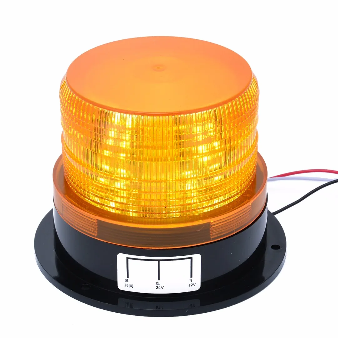12V-24V Car LED Flashing Strobe Beacon Emergency Warning Light Lamp Amber Flashing Lighting Car led Emergency Light Beacon Lamp
