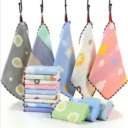 2 шт детское полотенце для лица для 6 слоев хлопка Душ Полотенца квадратный Форма малышей 25*25 мультяшный носовой платок младенец мытья