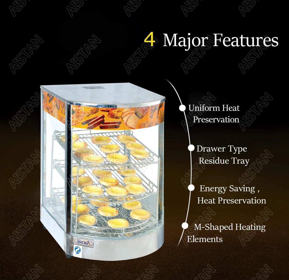 DH1P Commercial Countertop Electric Stainless Steel snack bread pizza Food Warmer Display Showcase