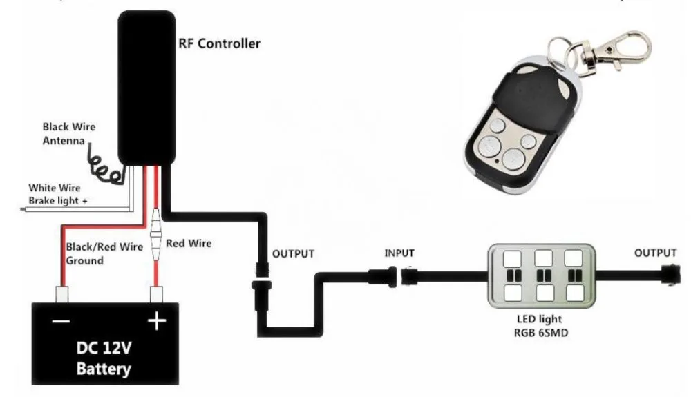 10 Rgb Music Control Wireless Remote Led Car Motorcycle Light