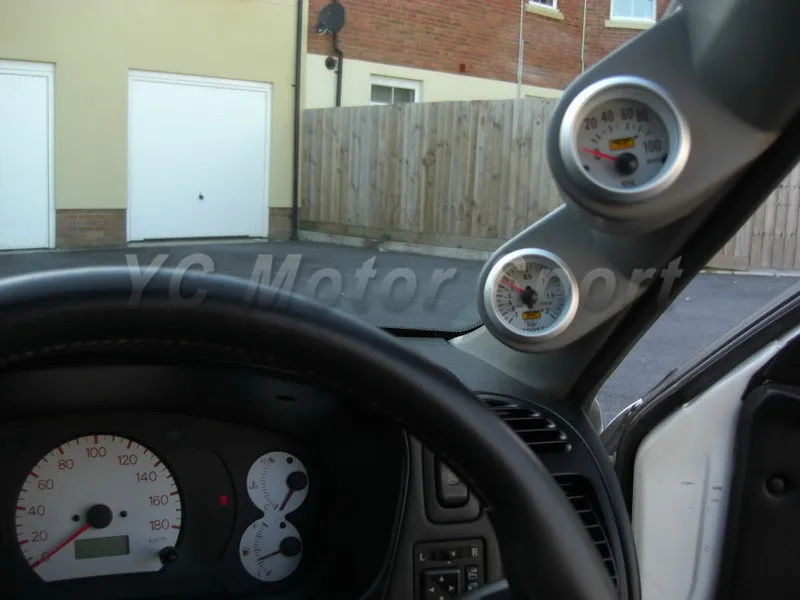 Car Accessories Carbon Fiber APillar 52/60mm Twin Gauge Pod Fit For