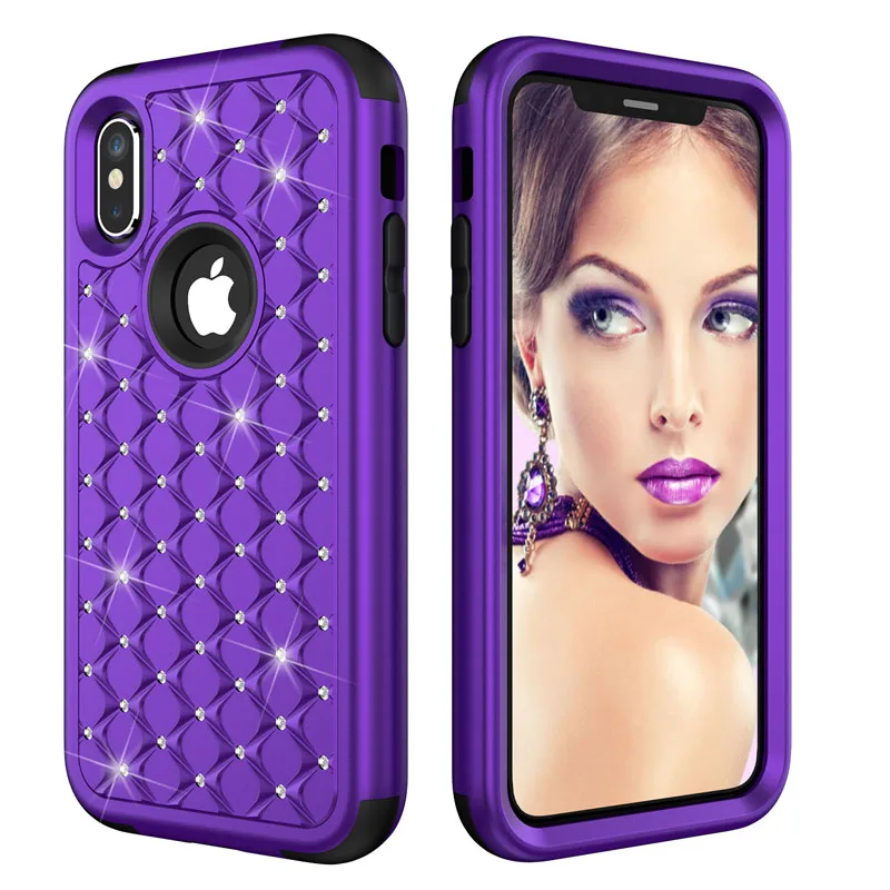Противоударный армированный чехол для телефона s для iphone 11Pro Max X XR XS Max 6 7 8 plus, чехол для samsung Galaxy Note 8, чехол со стразами, 360 чехол
