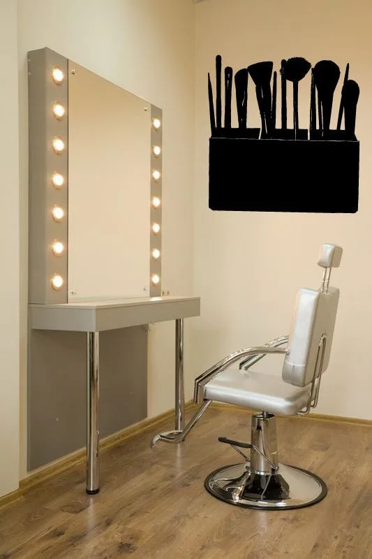 Beauty Salony Girl Women Make Up Tools Spa Mural Vinyl 