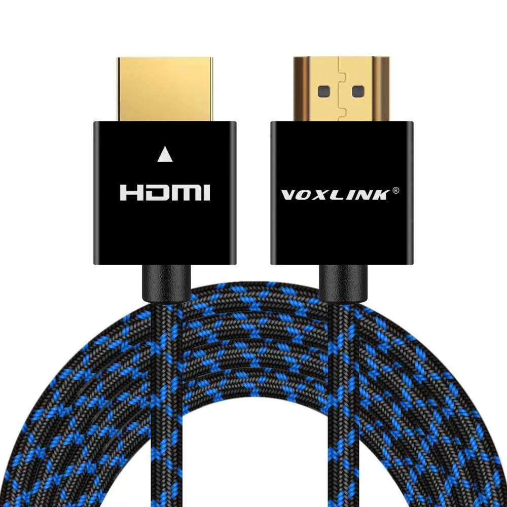 VOXLINK 4K* 2K HDMI кабель для ТВ ноутбука проектор высокоскоростной Премиум V1.4 1080P 3D HDMI к HDMI кабели 1 м/1,5 м/1,8 м/3 м - Цвет: Blue