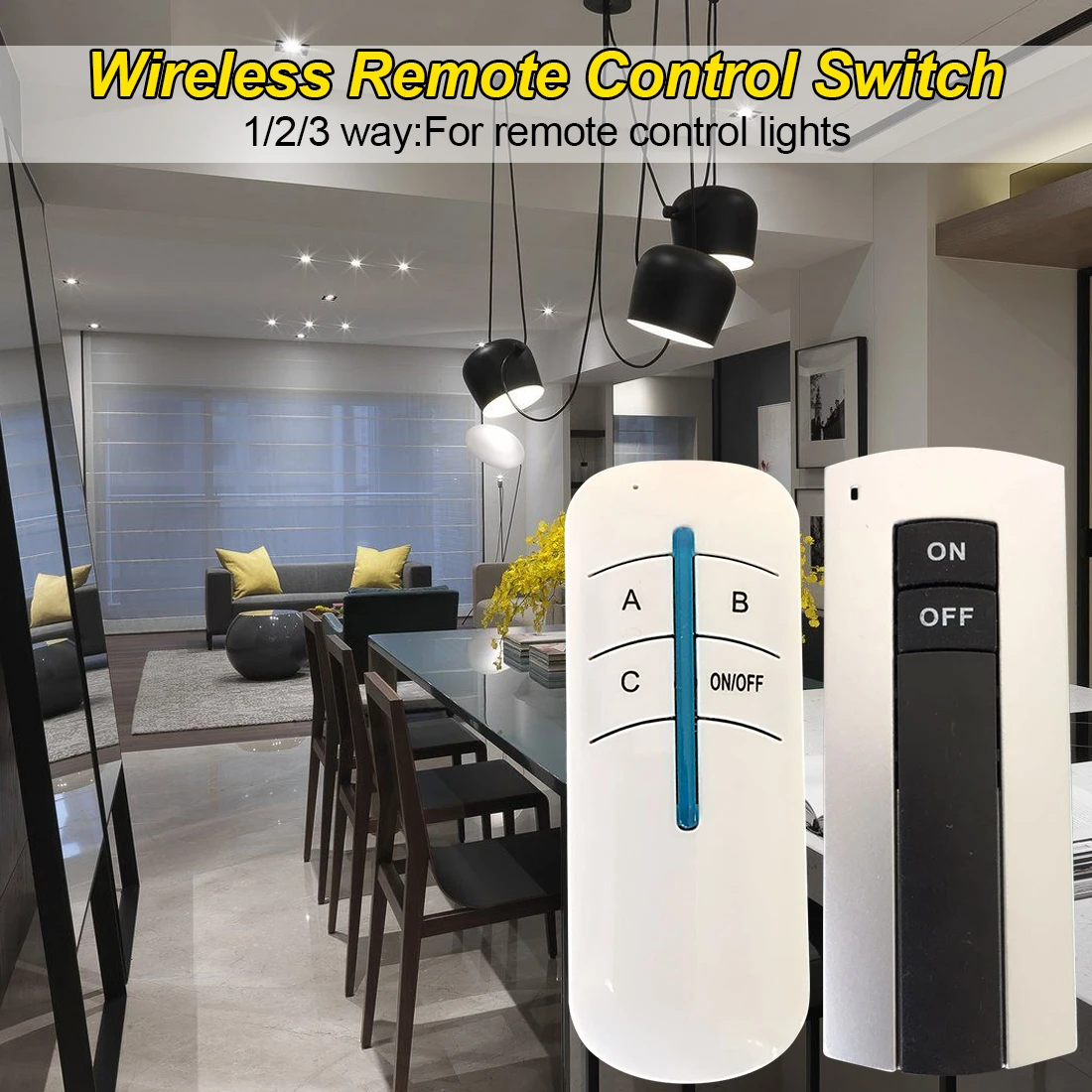 

220V 3 Port Wireless Remote Control Switch ON/OFF Lamp Light Digital Wireless Wall Remote Switch Receiver Transmitter