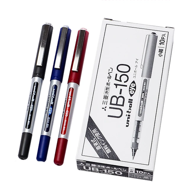 10PCS Japan MITSUBISHI Straight Liquid Type Ball Pen UB 150 Rollerball