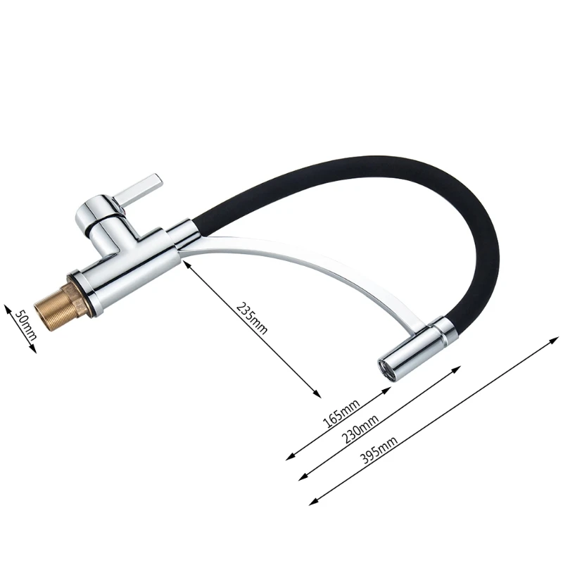 

Kitchen Faucet 360 Degree Rotatable Sink Tap Mixer Single Lever Spiral Spring