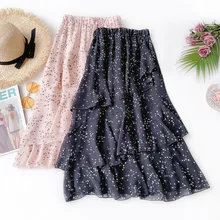 Винтаж Одуванчик принт для женщин летние высокая талия шифон юбки для Boho юбка миди Русалка SkirtFaldas Jupe Femme