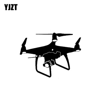 

YJZT 13.9CM*10.3CM Quadcopter UAV Drone Car Sticker Vinyl Decal Black/Silver C3-0171