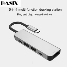 Basix USB C концентратор type C к HDMI мульти порты USB 3,0 USB C PD адаптер для samsung Galaxy S9 huawei P20 док-станция USB-C хаб