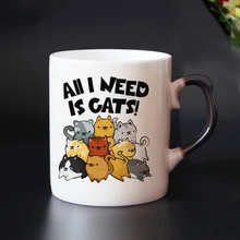 Кружка из костяного фарфора с изображением забавных кошек, кофейные кружки, Волшебная чашка для чая, волшебные кружки с рисунками из мультфильмов, подарок для друзей