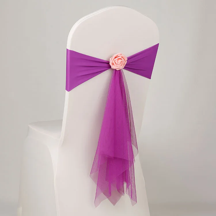 14 цветов спандекс пояс с розовыми шариками искусственный цветок и лента на стул из органзы Свадьба лайкра галстук-бабочка лента стул пояс