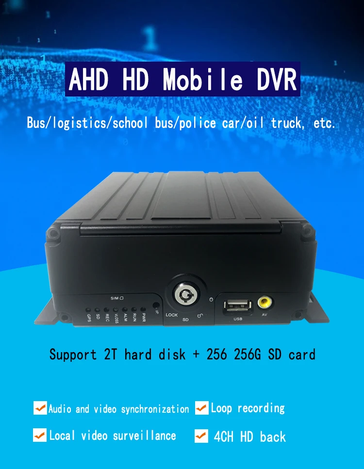 Оптовая продажа с фабрики SD карты записи аудио и видео 4 канала мониторинга AHD720P миллионов HD пикселей Мобильный DVR школьный автобус/такси