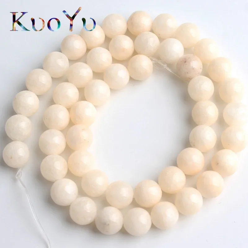 

Natural White Angelite Stone Beads Round Loose Spacer Beads 15''Strand 4/6/8/10/12mm For Jewelry Making DIY Bracelets Necklace