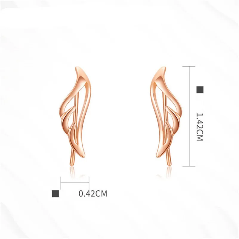 Шармы-клипсы, серьги для женщин, крылья ангела, Серебро S925 пробы, простые серьги-гвоздики, хорошее ювелирное изделие, уникальные серьги для женщин
